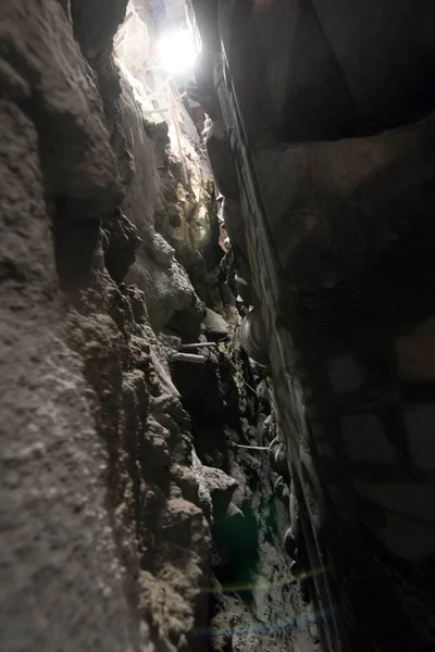 Excavation Mountain Stone Tunnel Construction Civil Engineering — 图库照片