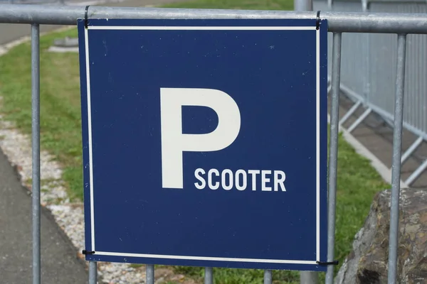 Parking Symbol Sign Scooter Motor Scooter — Fotografia de Stock
