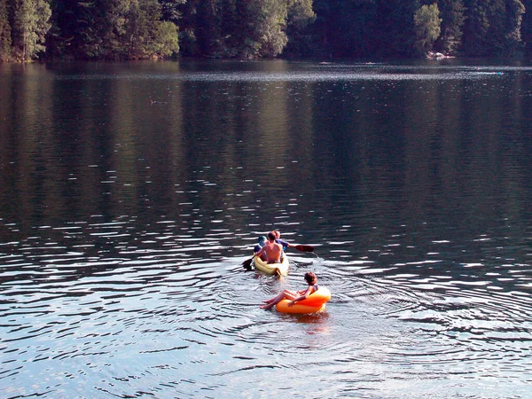 Canoe Lake Hirzmann Reservoir Styria Austria — Stok fotoğraf