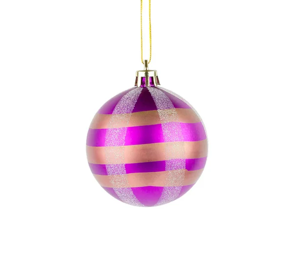 Фиолетовый Рождественский Бал Белом Фоне — стоковое фото