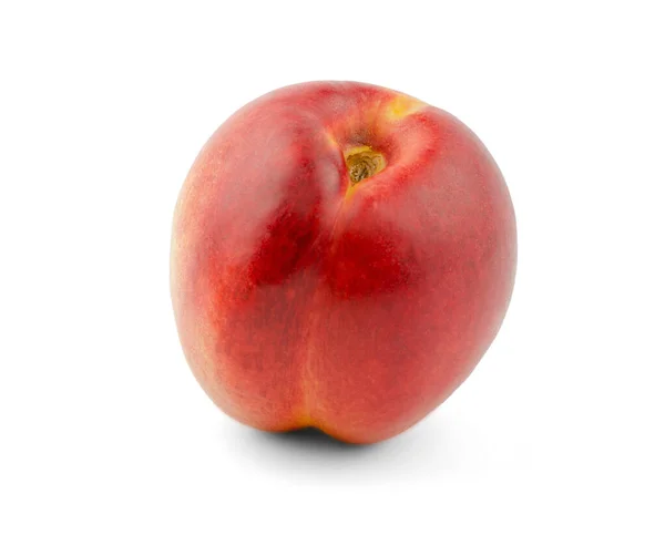 Juicy Ripe Peach Nectarine White Background Isolate — Stock Photo, Image