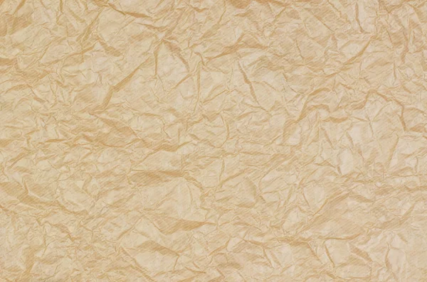 Buruşmuş Parşömen Kağıdının Arkaplanı Arkaplan Olarak Kahverengi Buruşuk Kağıt — Stok fotoğraf