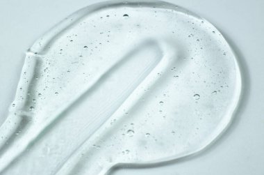 Yakın çekim jel yapısı, seçici odaklanma. Kişisel bakım ürünlerinin geliştirilmesi