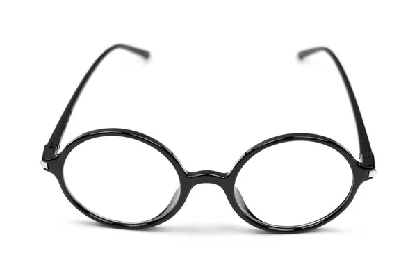 Stilvolle Brille Zum Sehen Schwarzem Rundrahmen Auf Weißem Hintergrund — Stockfoto