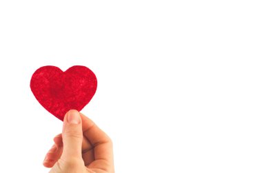 Kadın elinde küçük kırmızı kalp, dünya kalp günü, dünya bağış günü
