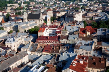 lviv kuleden sokaklarında Üstten Görünüm
