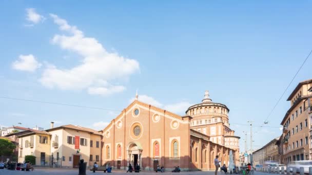 Mailand Italien Mai 2022 Timelapse Church Holy Mary Grace Chiesa — Stockvideo