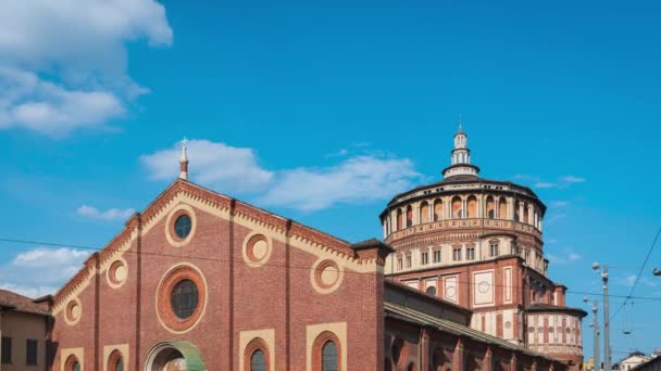 Timelapse Iglesia Santa María Gracia Chiesa Santa Maria Delle Grazie — Vídeos de Stock