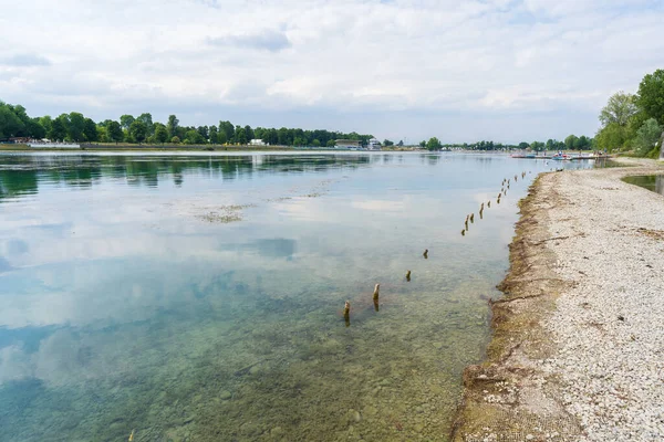 Bonita Vista Del Parque Del Lago Idroscalo Izquierda Las Gradas — Foto de Stock