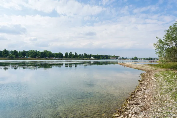 Bonita Vista Del Parque Del Lago Idroscalo Izquierda Las Gradas — Foto de Stock