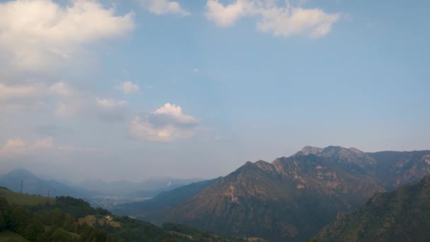 Timelapse Seriana Valley Its Mountains Evening Orobie Alps Bergamo Italy — Vídeo de Stock