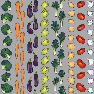 Patlıcan sarımsak soğan biber domates havuç