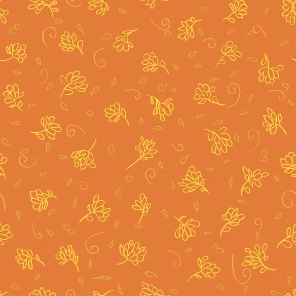 Orange floral seamless — Stock Vector