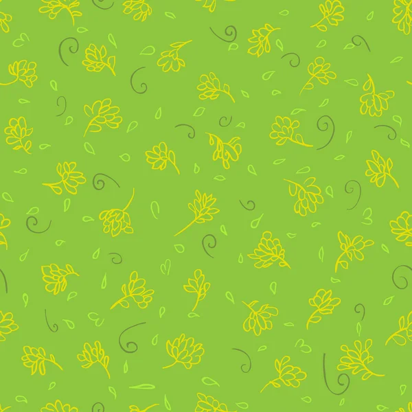 Paterne florale sans couture verte — Image vectorielle