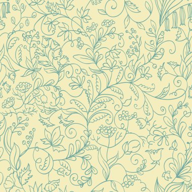 Seamless different flowers