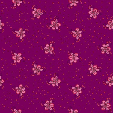 soyut renkli çiçek desenli