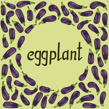 Patlıcan ile yuvarlak çerçeve