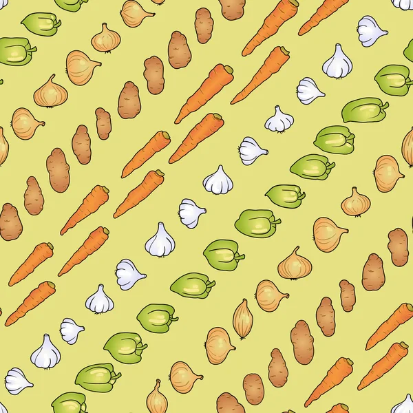 Verduras Patrón inconsútil — Archivo Imágenes Vectoriales