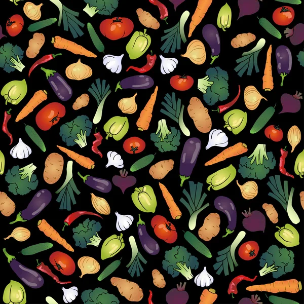 Vegetables seamless pattern — Stock Vector