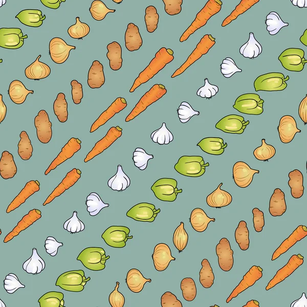 Sebzeler dikişsiz desen — Stok Vektör