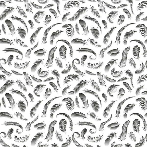 Different feathers seamless pattern — Stock Vector