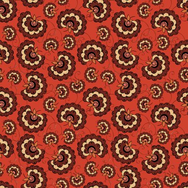 çiçek ve yaprak vintage desen