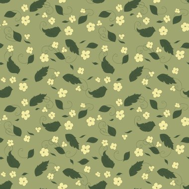 arkaplanda çiçekler ve yapraklar