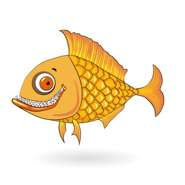 Piranha balığı karikatür