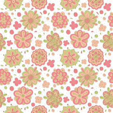 Doodle çiçek deseni