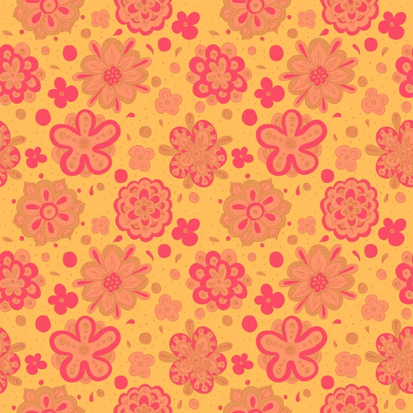 落書きの花のパターン — ストックベクタ