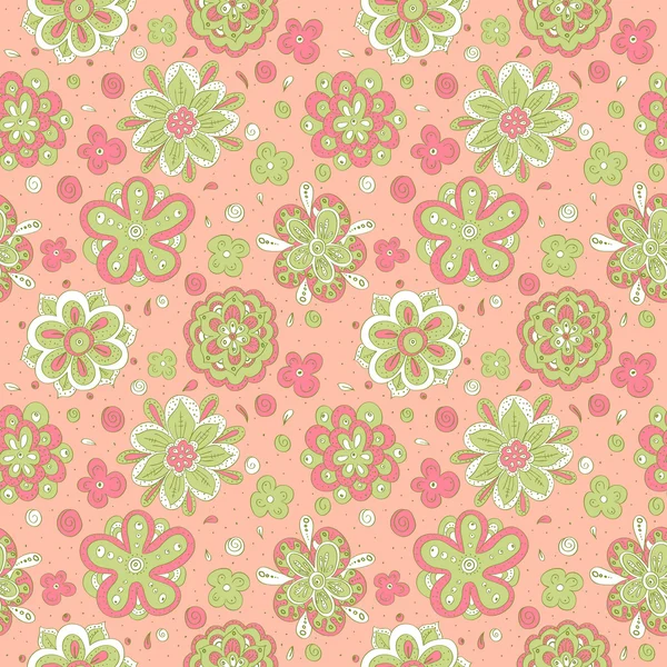 Doodle flowers pattern — Stock Vector