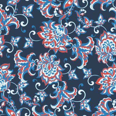 Çiçeksiz desen. Vintage vektör arkaplanı