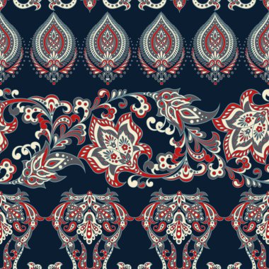 Folklorik Batik vektör süsü. Etnik Çiçeksiz desen.