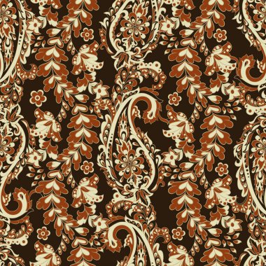 Paisley dikişsiz çiçek deseni. Damask vintage arkaplanı