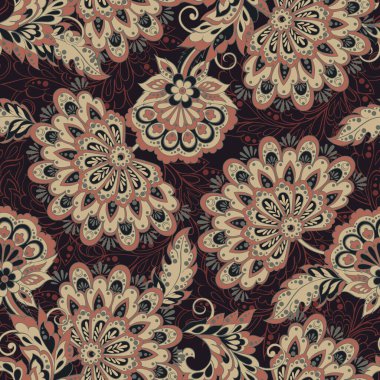 Çiçeksel vektör illüstrasyonu. etnik geçmiş