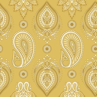 Paisley dikişsiz desen. Klasik çiçek duvar kağıdı.