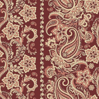 Paisley Damask süsü. Kusursuz Vektör deseni