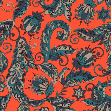 Hint batik tarzında klasik çiçeksiz desen.