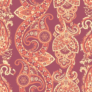 Kusursuz Arap süsü. Paisley Çiçekli Doğulu Etnik Düzen.