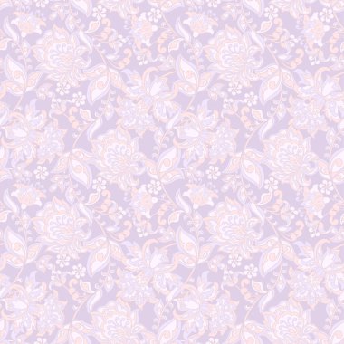 Klasik çiçeklerin dikişsiz deseni. Etnik çiçek vektör arkaplanı