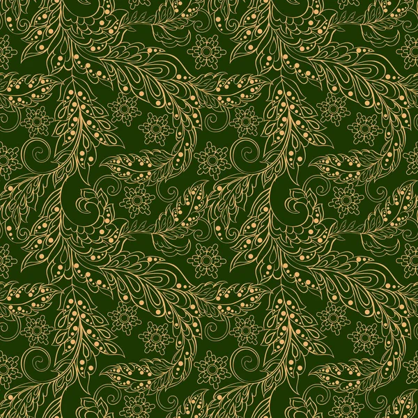 Patrón Floral Sin Costuras Estilo Indio — Vector de stock