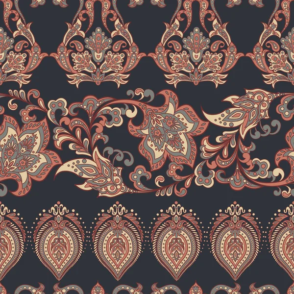 Folklorisches Batik Vektorornament Ethnische Florale Nahtlose Muster — Stockvektor