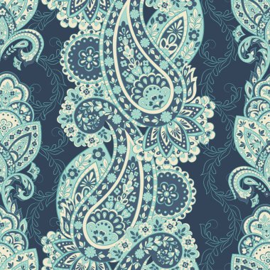 Damask tarzı şal desenli çiçeksiz desen