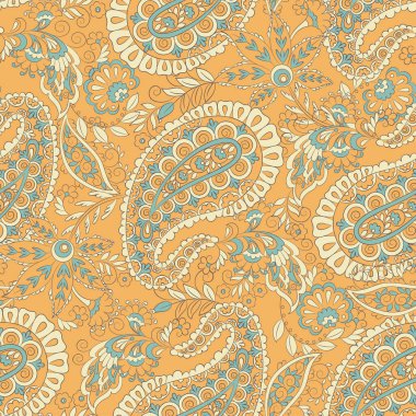 Damask desenli, pürüzsüz vektör deseni. Çiçek bağbozumu arka planı