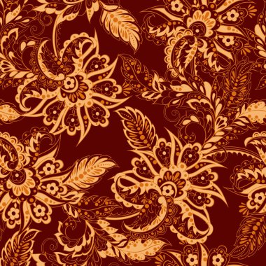 Batik stilinde çiçeksiz desen. vektör arkaplanı