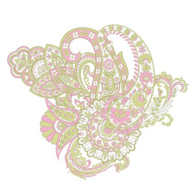 Ayrı bir desenli süs. Vektör illüstrasyonu