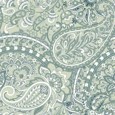 Şal desenli, desensiz bir süs. Asya tekstil biçiminde vektör illüstrasyonu