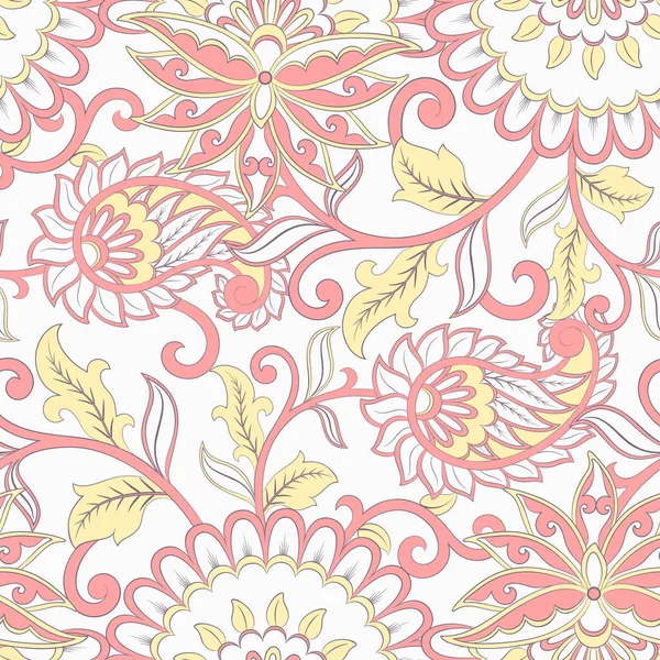 Padrão Sem Costura Paisley Fundo Vintage Estilo Batik — Vetor de Stock