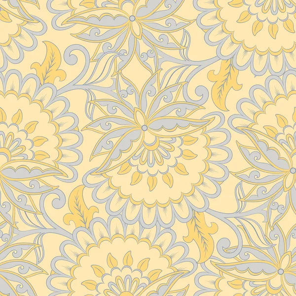 Fleurs Ethniques Motif Vectoriel Sans Couture Fond Vintage Floral — Image vectorielle