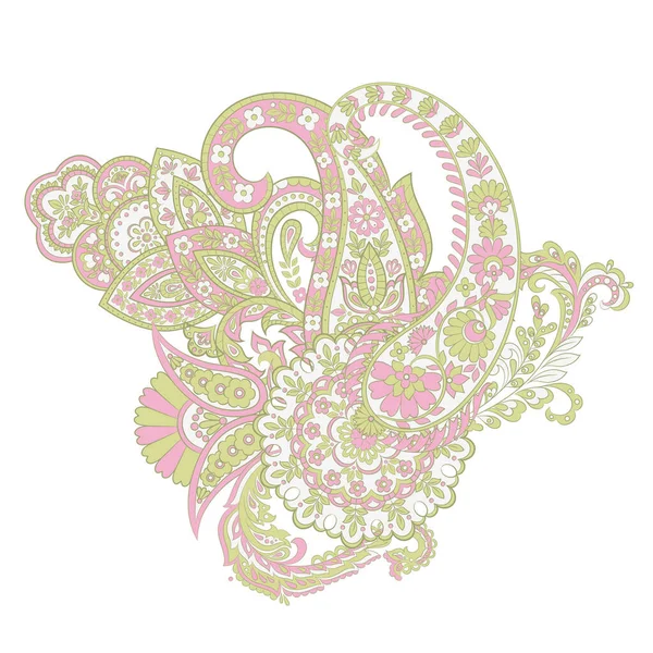 Ornamento Paisley Isolado Ilustração Vetorial —  Vetores de Stock